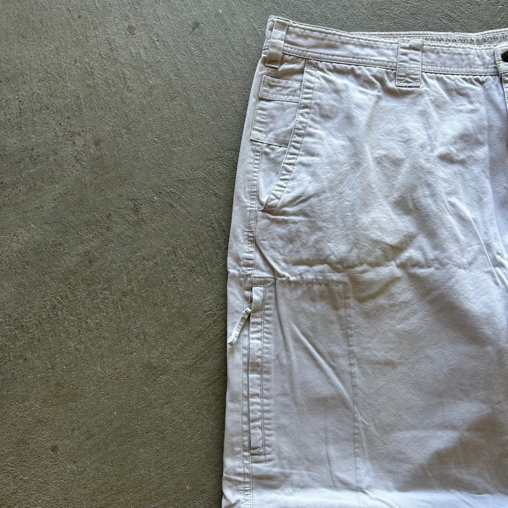 Vintage Columbia Pants Size 40x30 Cream Canvas Straight Leg Zipper Pocket Hiking